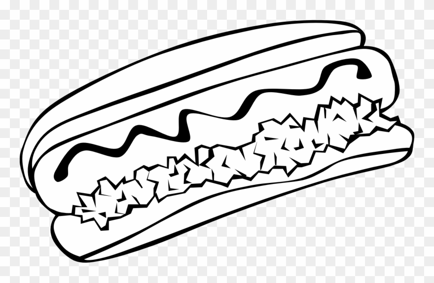 Hot Dogs Clipart Outline - Hot Dog Outline Png Transparent Png