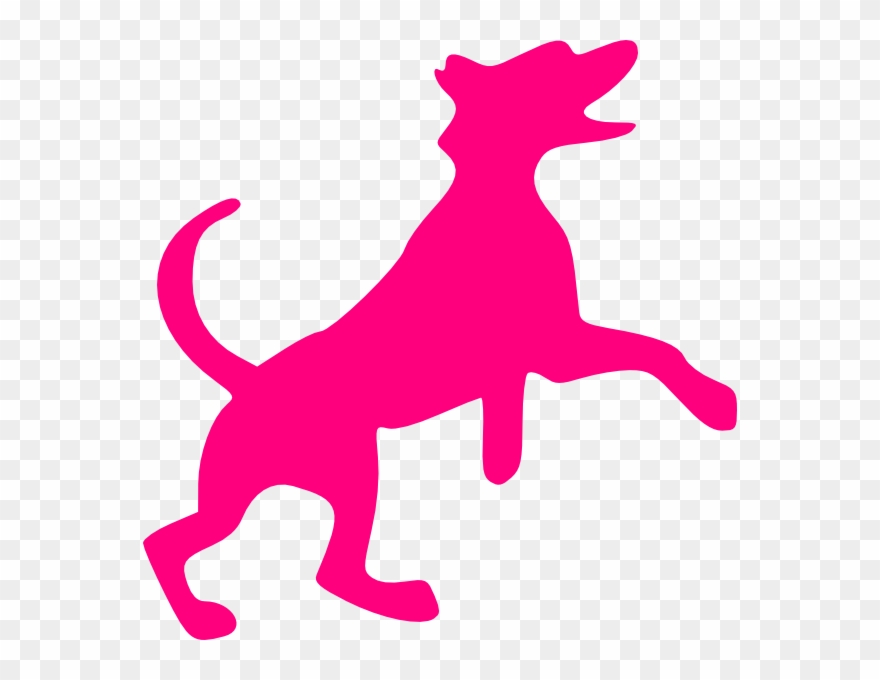 Pink Dog Cliparts - Jumping Dog Embroidery Design - Png Download