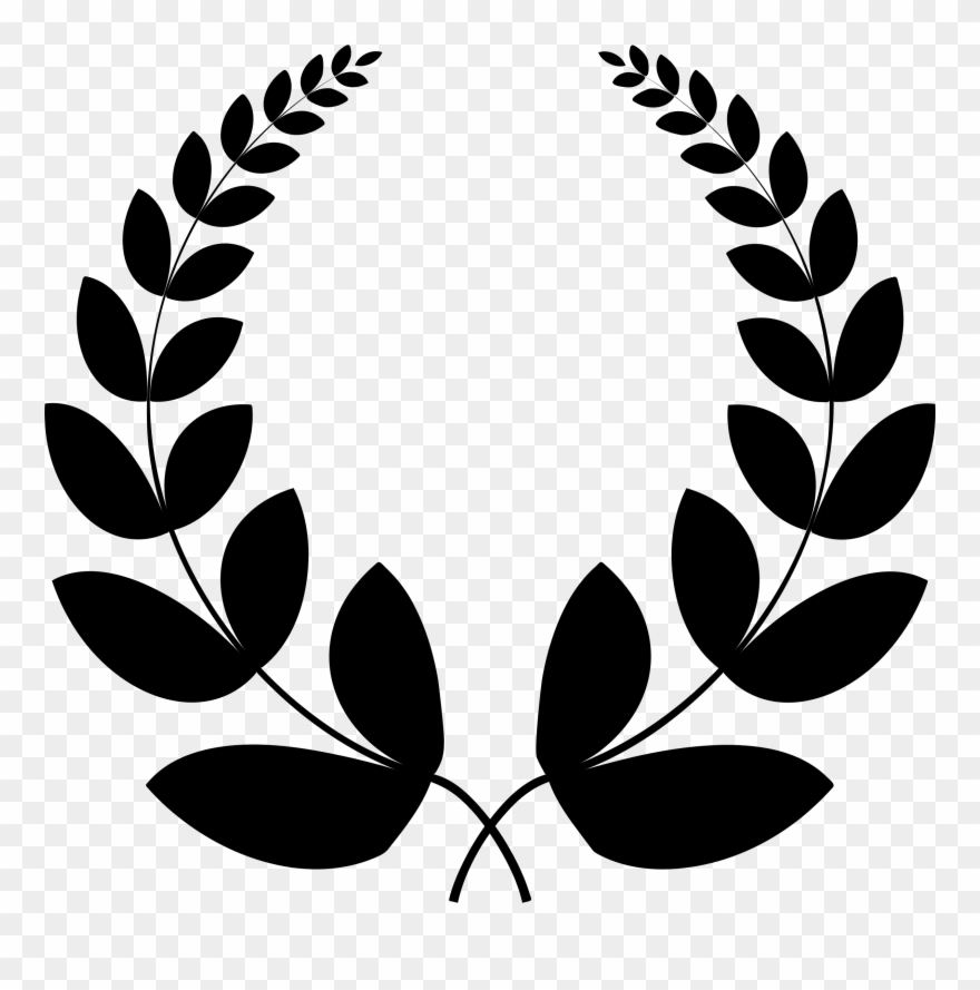 Clipart Laurel Wreath Christmas Vector Mistletoe Graphic - Black Laurel Wreath Transparent - Png Download