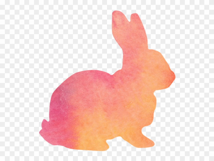 Bunny Watercolor Silhouette, Bunny, Watercolor, Silhouette - Rabbit Silhouette Png Clipart
