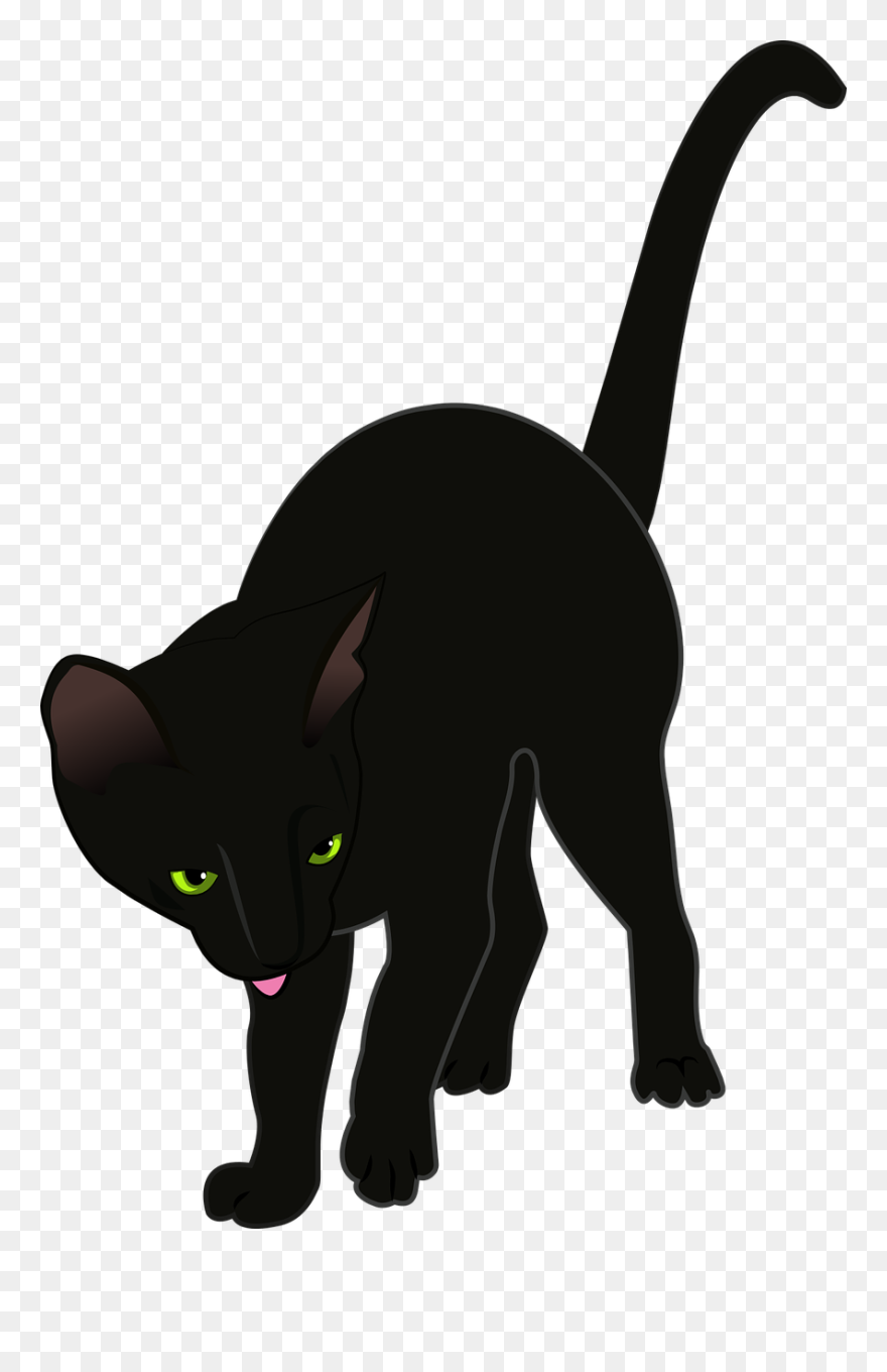Katze Schwarz Clipart Kostenlos - Png Download