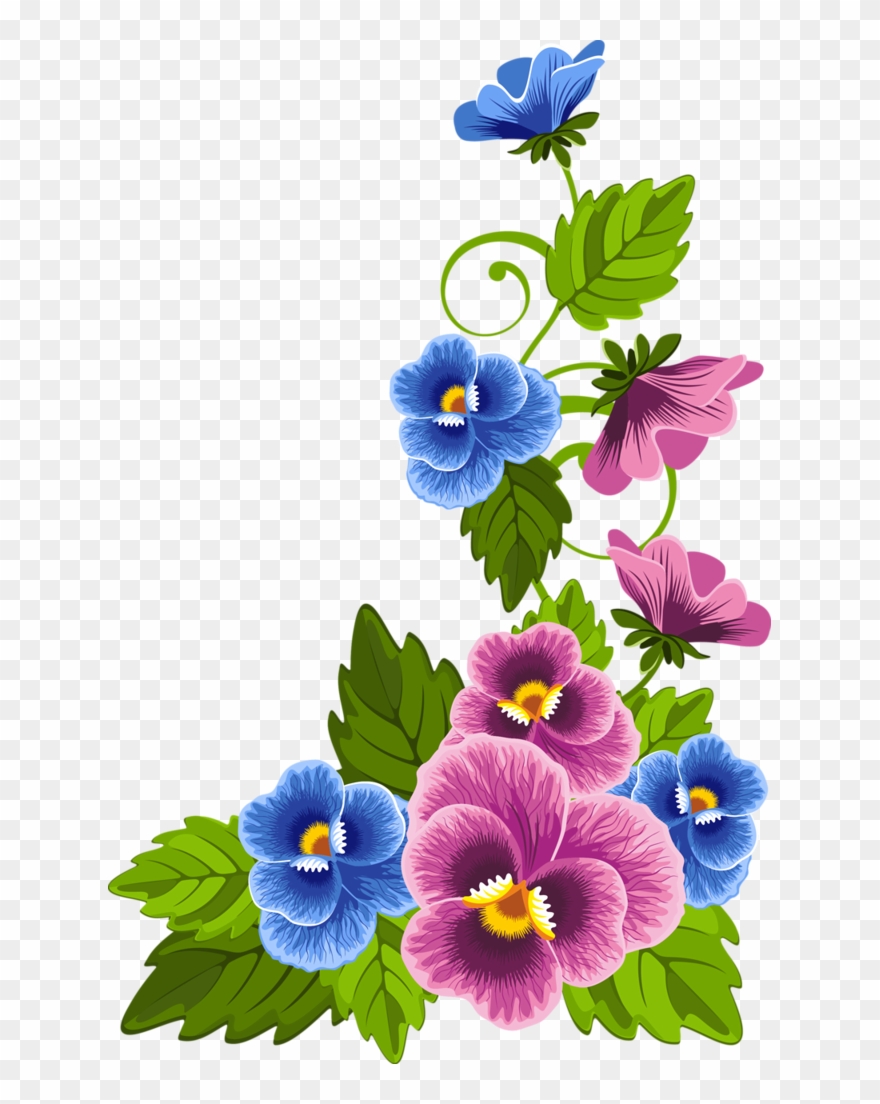 Floral Theme - Pansies Clipart - Png Download