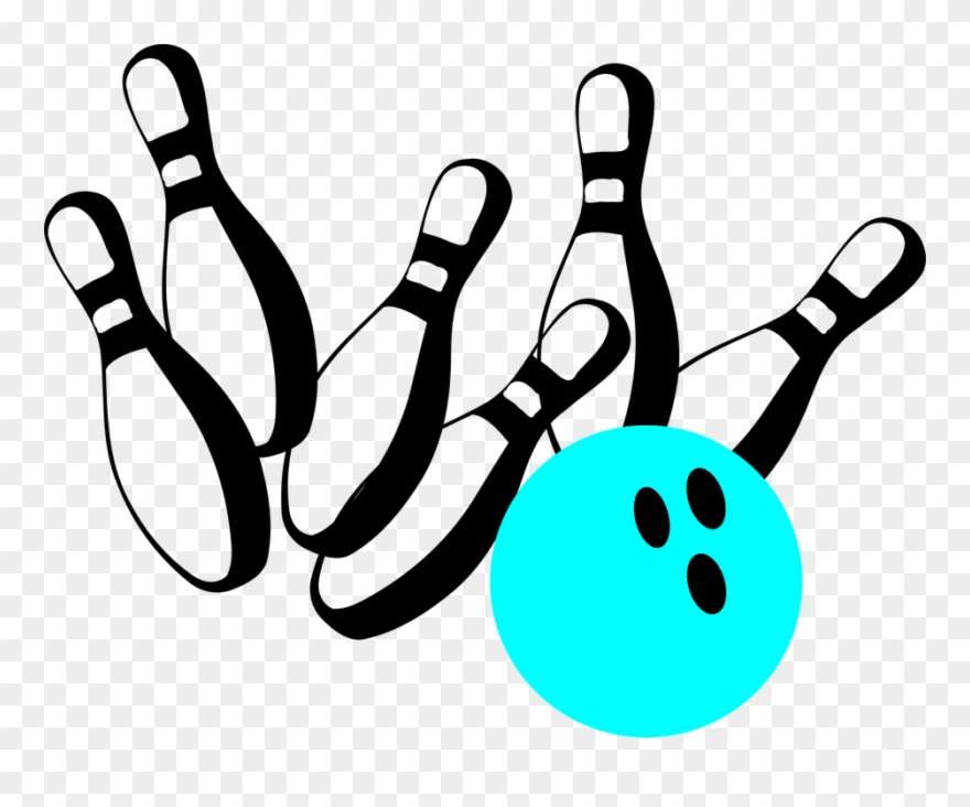 Stifte, Bowling, Blaugrün, Treffen, Streik - Bowling Png Vector Clipart