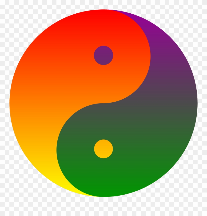 Clipart Rainbow Blend Yin Yang - Yin And Yang Png Transparent Background