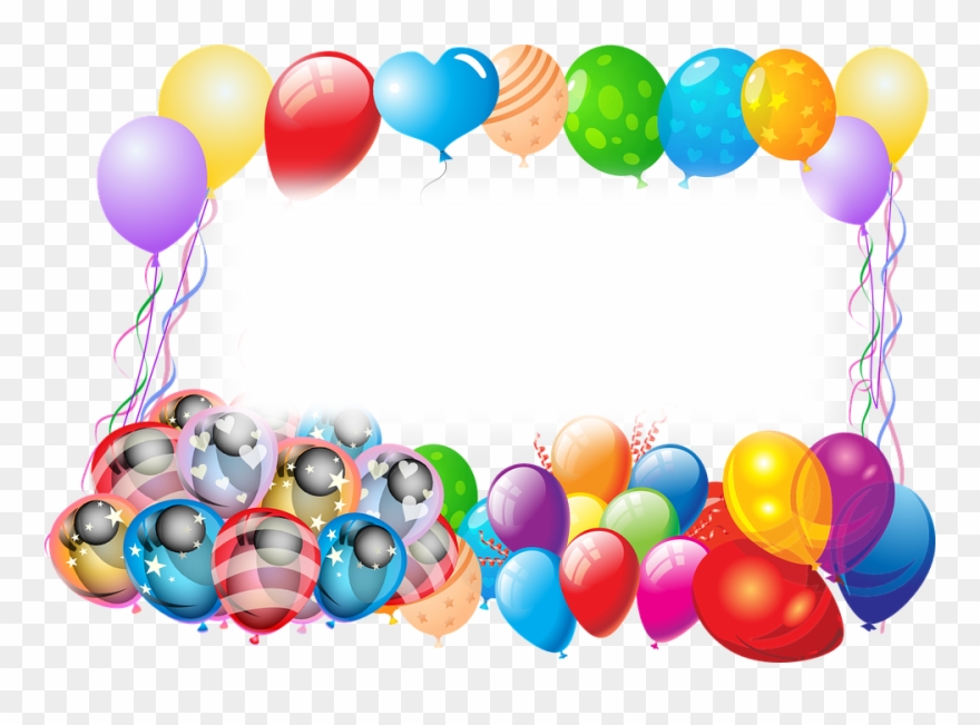 Cake And Balloons - Feliz Y Bendecido Cumpleaños Animado Clipart
