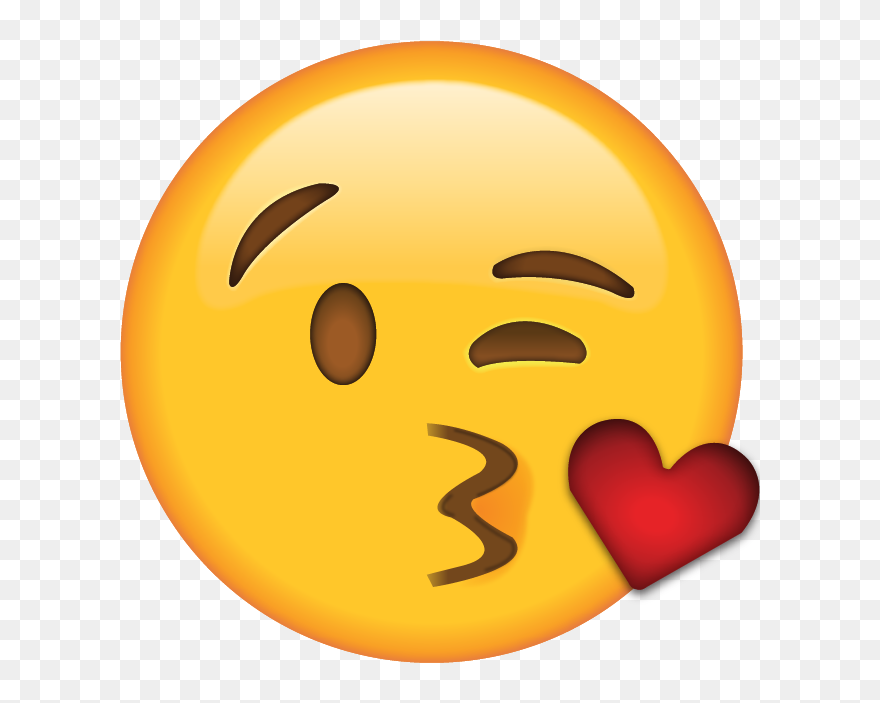 Download Blow Kiss Emoji - Kiss Heart Emoji Png Clipart