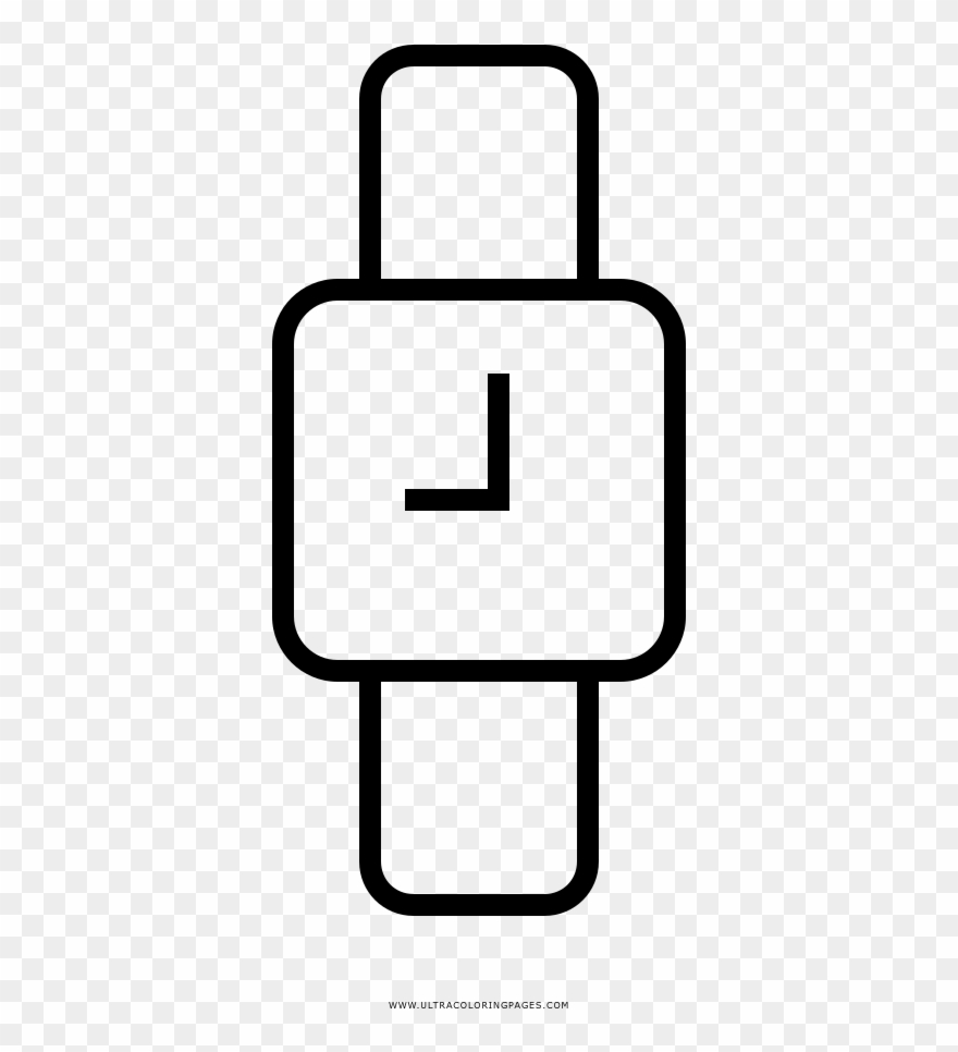 Wristwatch Coloring Page - Desenho De Relógio De Pulso Para Colorir Clipart