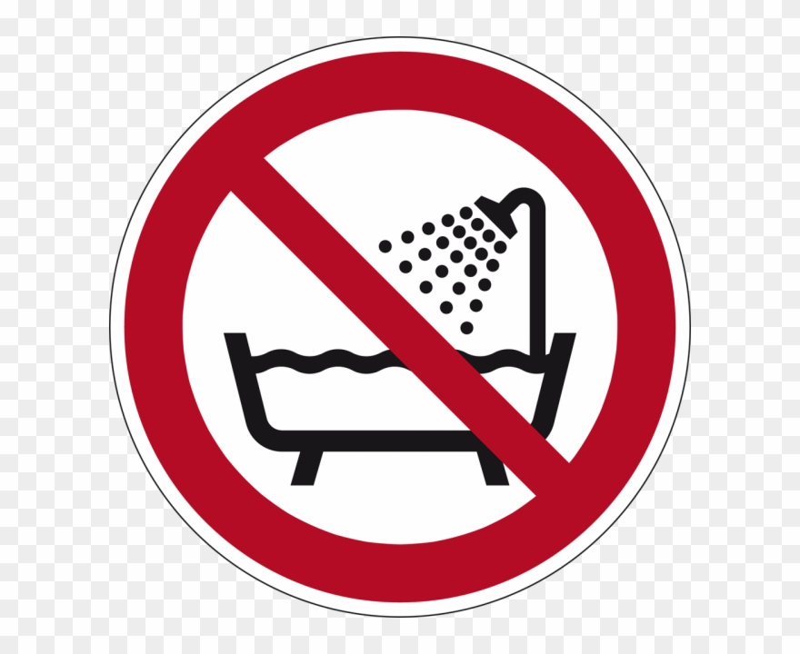 Verbot, Dieses Gerät In Der Badewanne, Dusche Oder - Do Not Use Water Sign Clipart