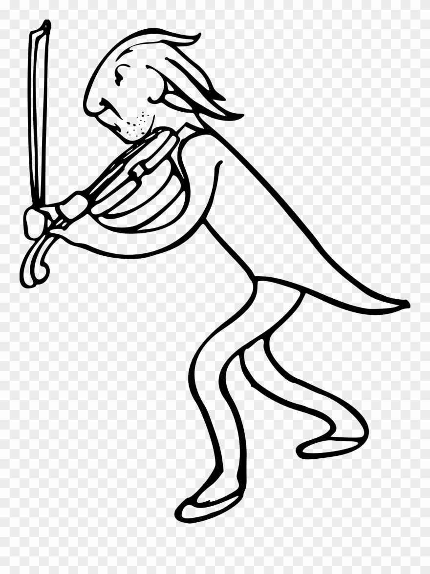 Big Image - Black And White Cartoon Musician Clipart