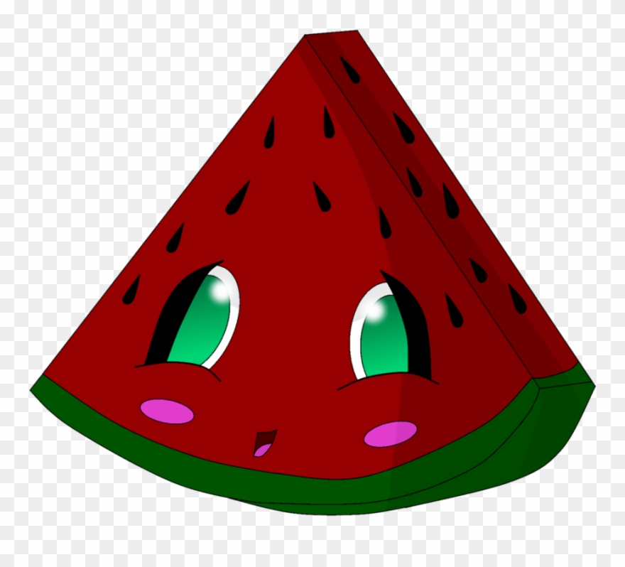 Cute Watermelon Cartoon Drawing - Watermelon Clipart With Face - Png Download