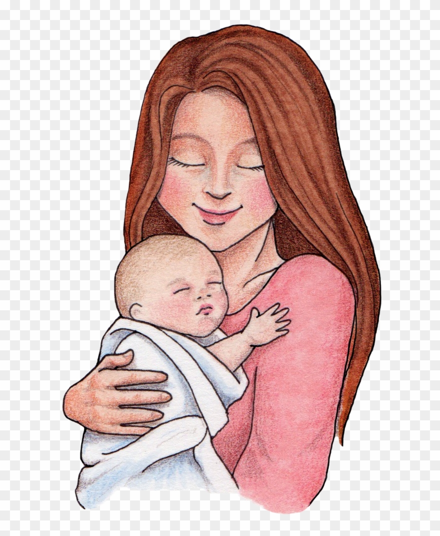 Click Here To Download - Cartoon Baby With Mother Clipart