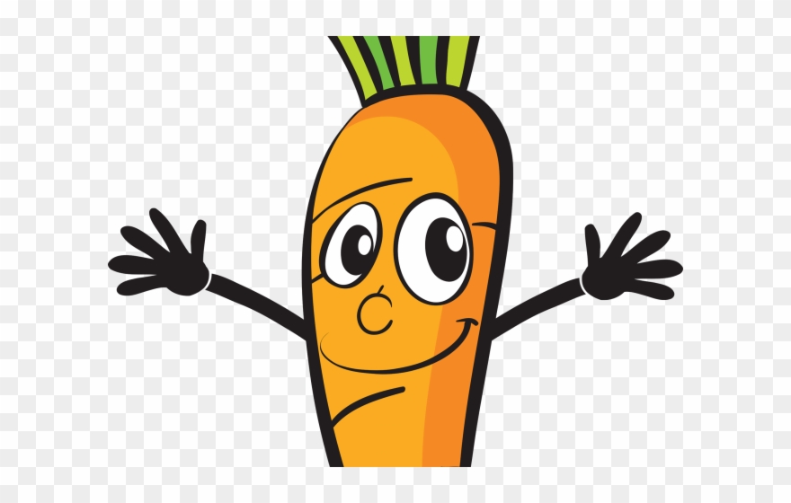 Carrot Clipart Person - Cartoon Carrot Vector - Png Download