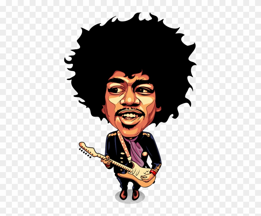 Caricature Clipart Beyonce - Jimi Hendrix Cartoon - Png Download