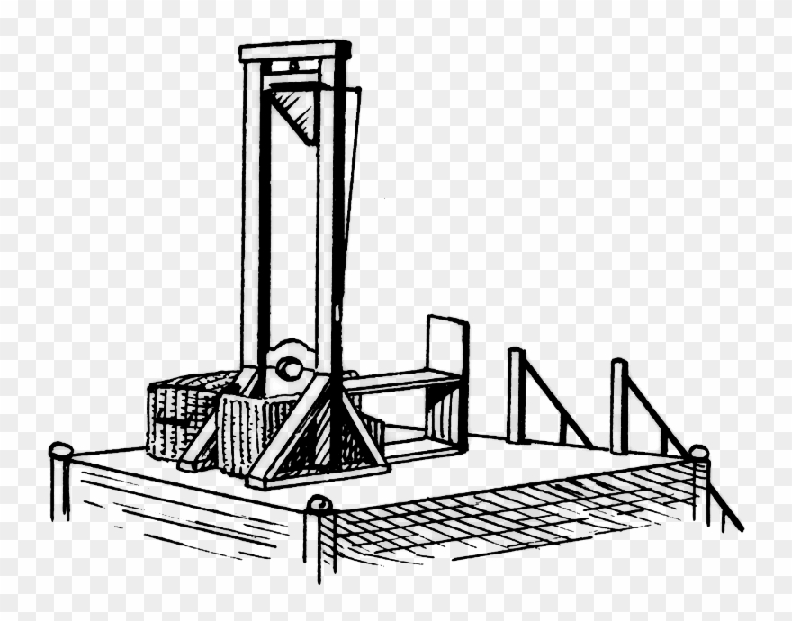 De Post Turtle Ization - Guillotine French Revolution Drawing Clipart