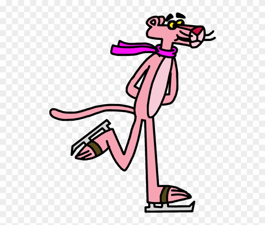 Pink Panther Doing Ice Skating By Marcospower - Panther On Ice Clipart