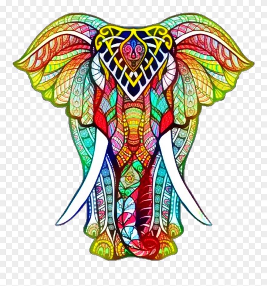 #elephant #elefante #india - Black And White Asian Elephant Clipart