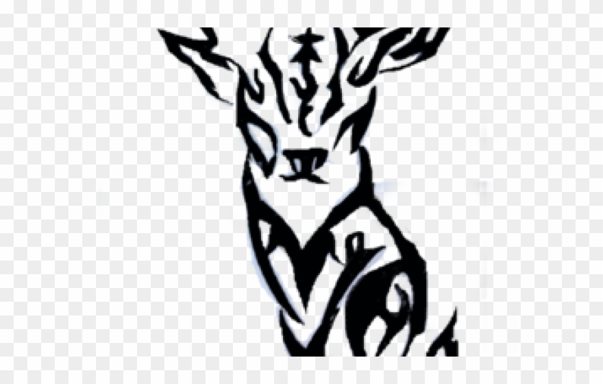 Elk Clipart Tribal - Deer Tattoo Transparent - Png Download