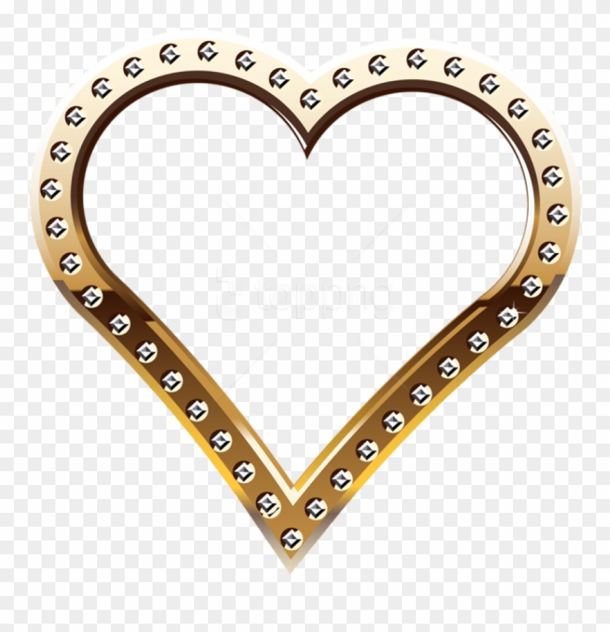 Free Png Download Heart Border Gold Clipart Png Photo - Gold Heart Border Png Transparent Png
