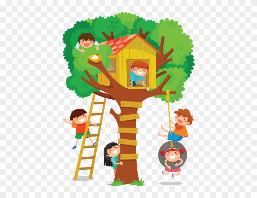 The Children Played Up In The Tree House - Tree House Clipart Png Transparent Png