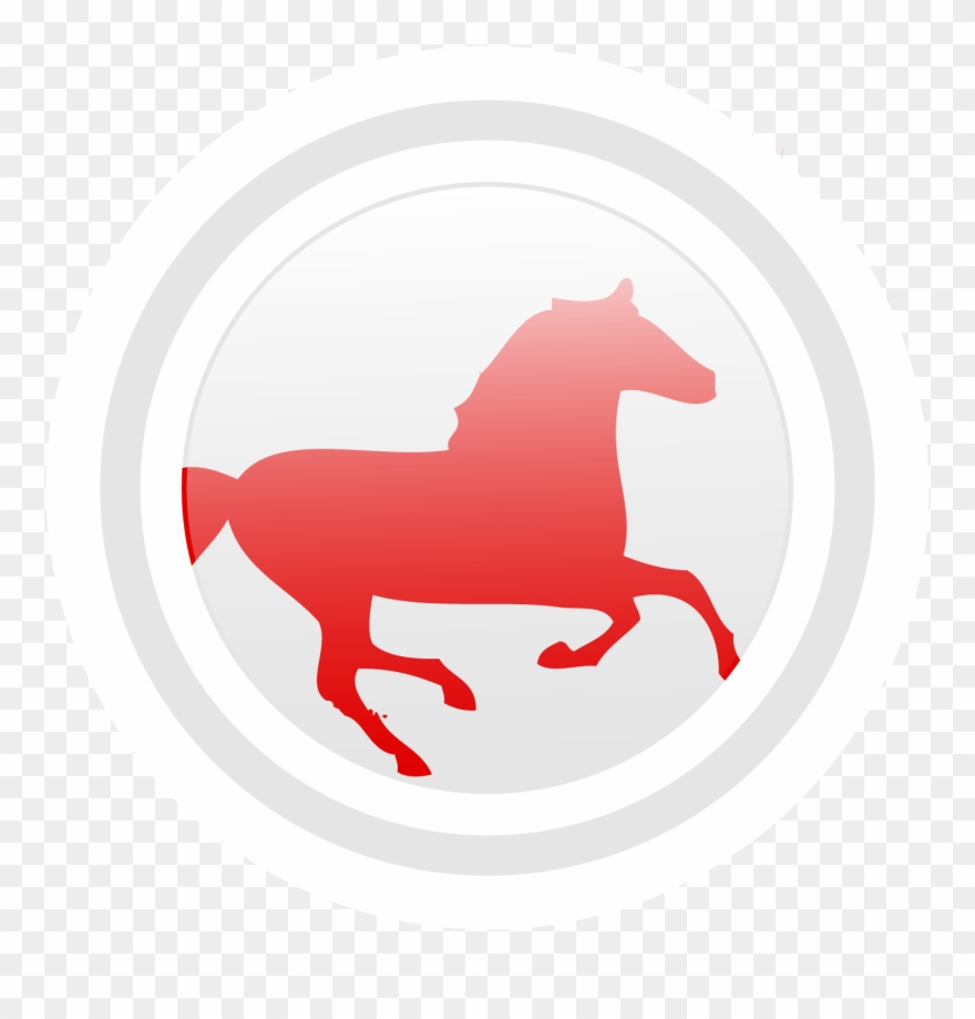 Hutourisme Circle - Running Horse Silhouette Clipart