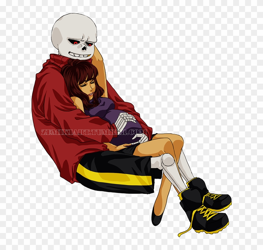 Underfell Frans, With A Pregnant Frisk - Underfell Frans Pregnant Clipart