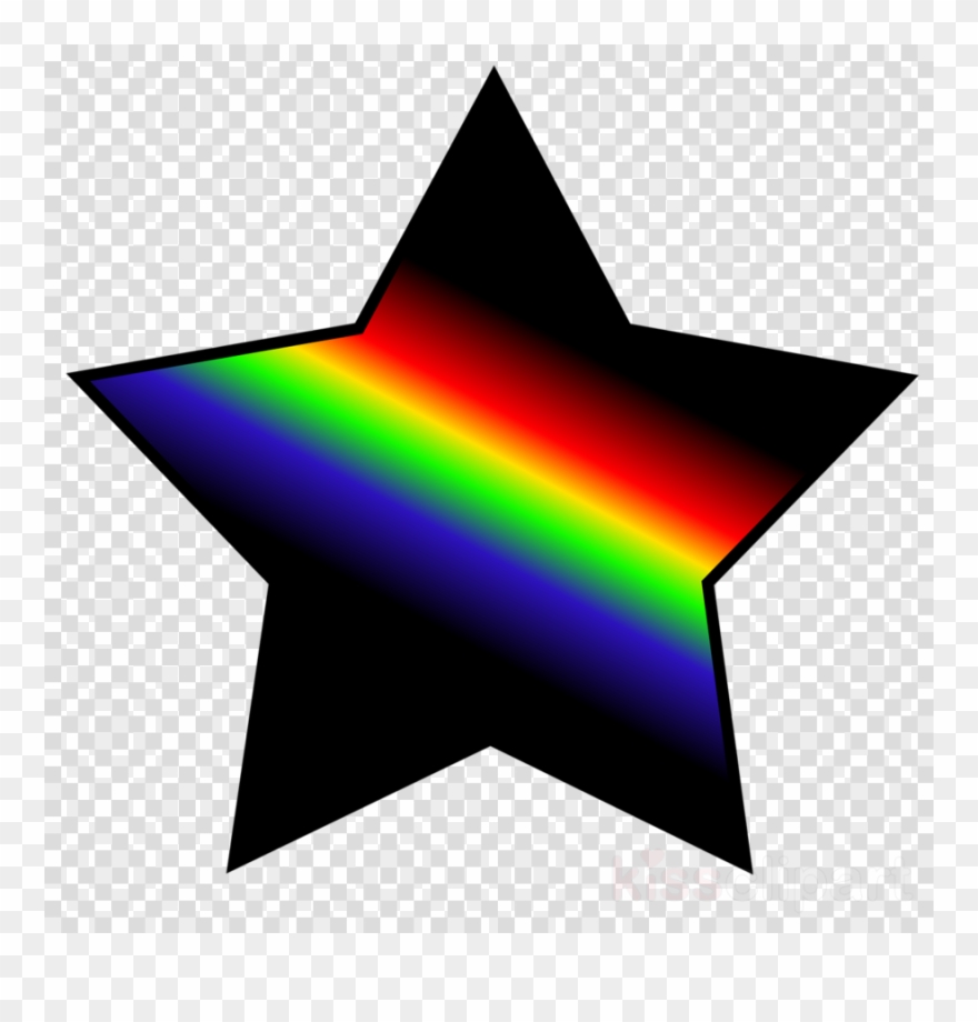 Rainbow Star With Black Clipart Clip Art - Black Star With No Background - Png Download