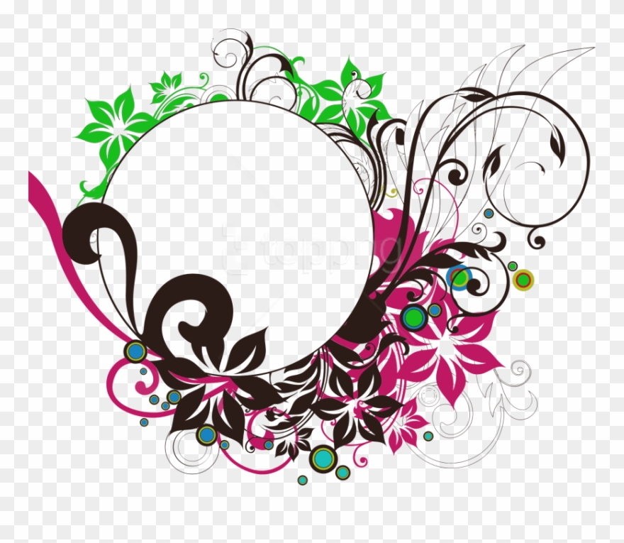 Free Png Floral Round Frame Png - Circle Frame Design Png Clipart