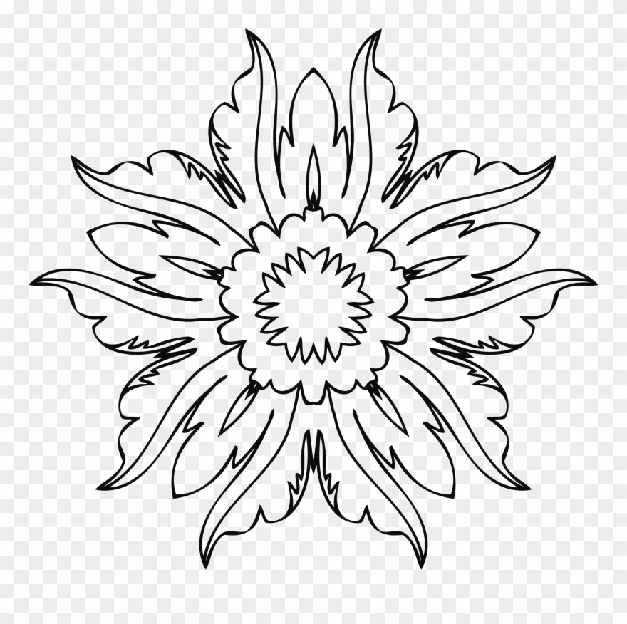 Clipart - Black Eyed Susan Clip Art Black And White - Png Download