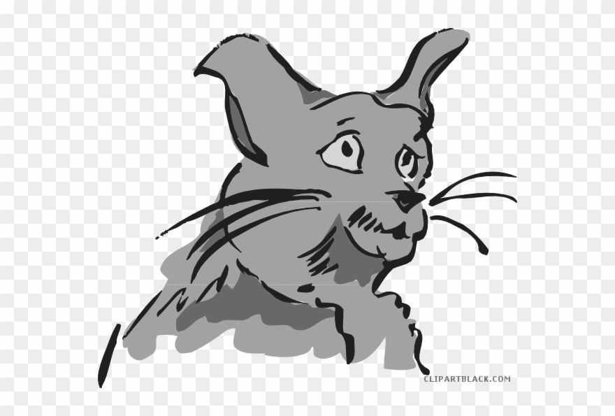 Cat Face Animal Free Black White Clipart Images Clipartblack - Cat - Png Download