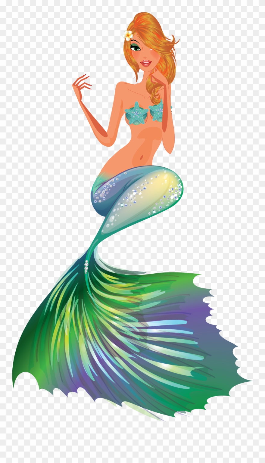 Mermaid Illustration, Fantasy Mermaids, Mermaid Art, - Clip Art - Png Download