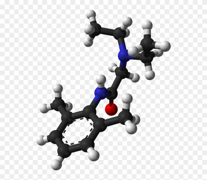 Lidocaine From Xtal 3d Balls - Lidocaina Compuesto Clipart