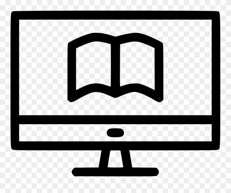 Ebook Elearning Online Internet Svg Png Icon Ⓒ - Book With Computer Icon Clipart