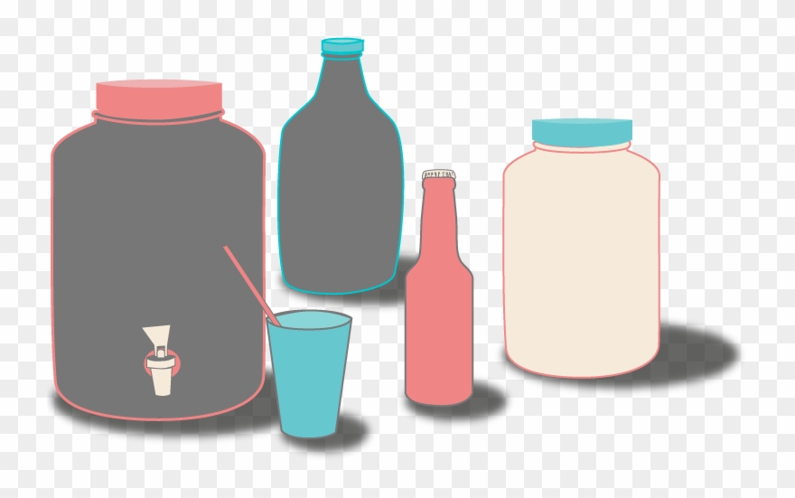 Image Of Different Kombucha Vessels - Glass Bottle Clipart