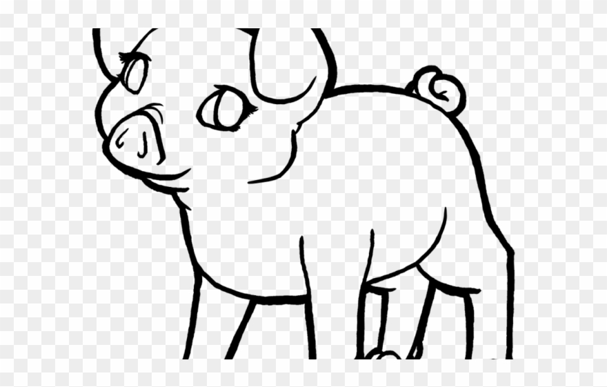 Drawn Pig Piglet - Pig Line Art Png Clipart