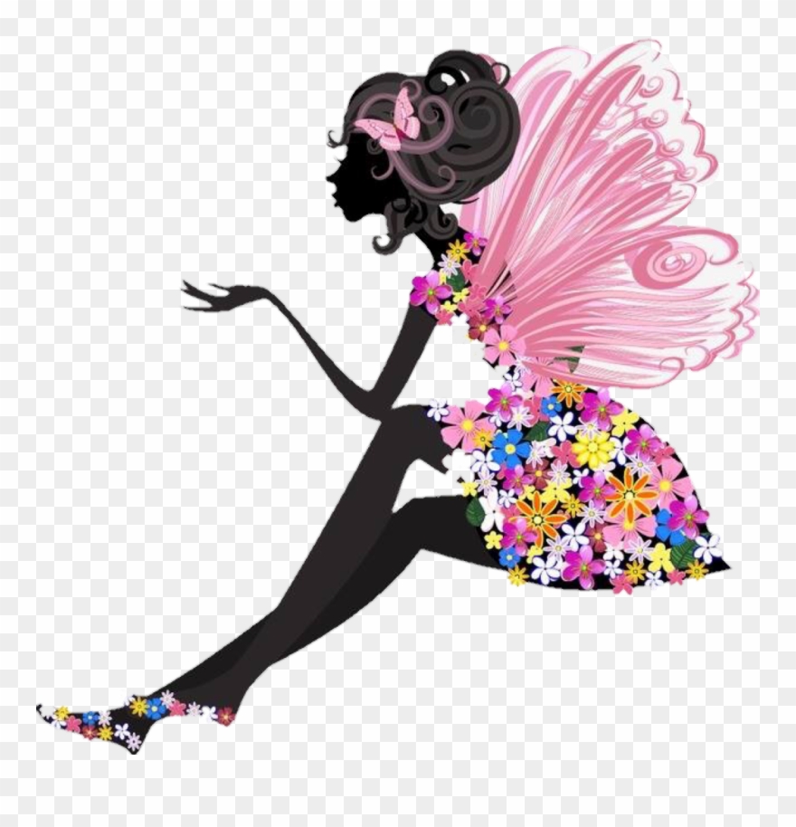 Mujer Flores Mariposa Hermosa Freetoedit - Fée Fleurie Clipart