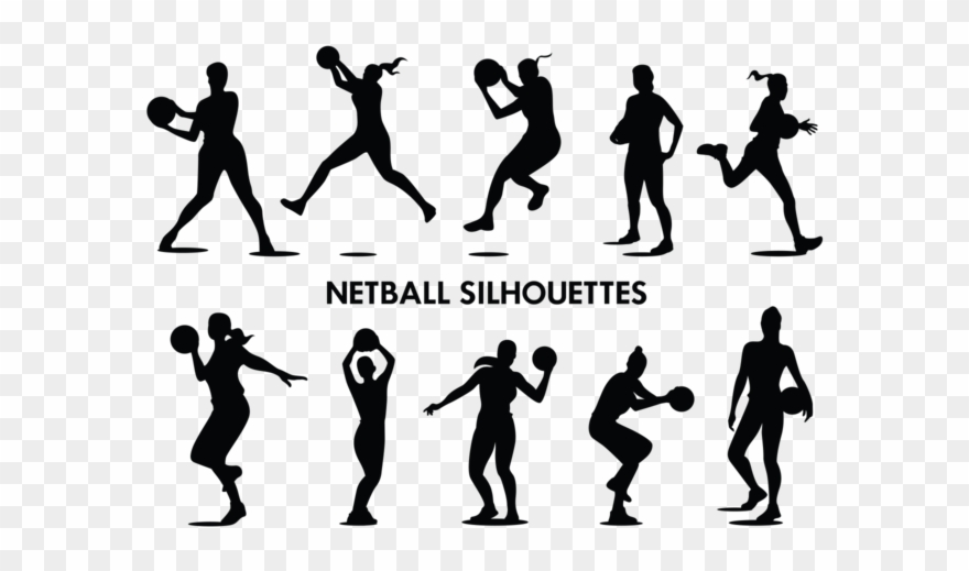 Netball Clipart Transparent - Netball Silhouette - Png Download