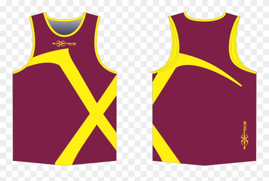 X301xs Maroon Gold Singlet - Vest Clipart