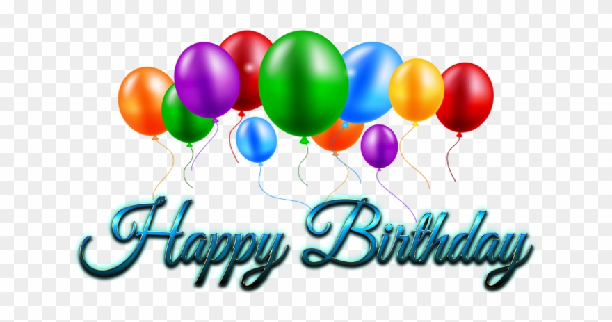 Happy Birthday Text Png - Balloon Clipart