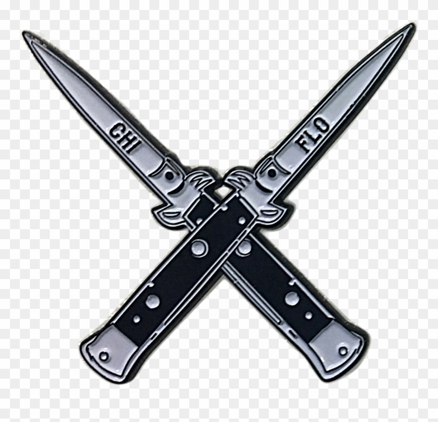 Chi Flo Switchblade Cross Gang Lapel Pin V=1482884589 - Switchblade Enamel Pin Clipart