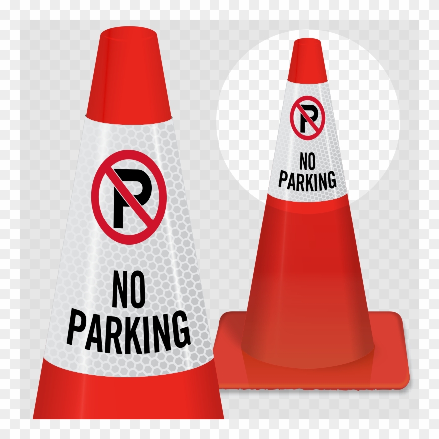 No Parking On Sidewalk Signs - No Parking Signs For Traffic Cones Clipart