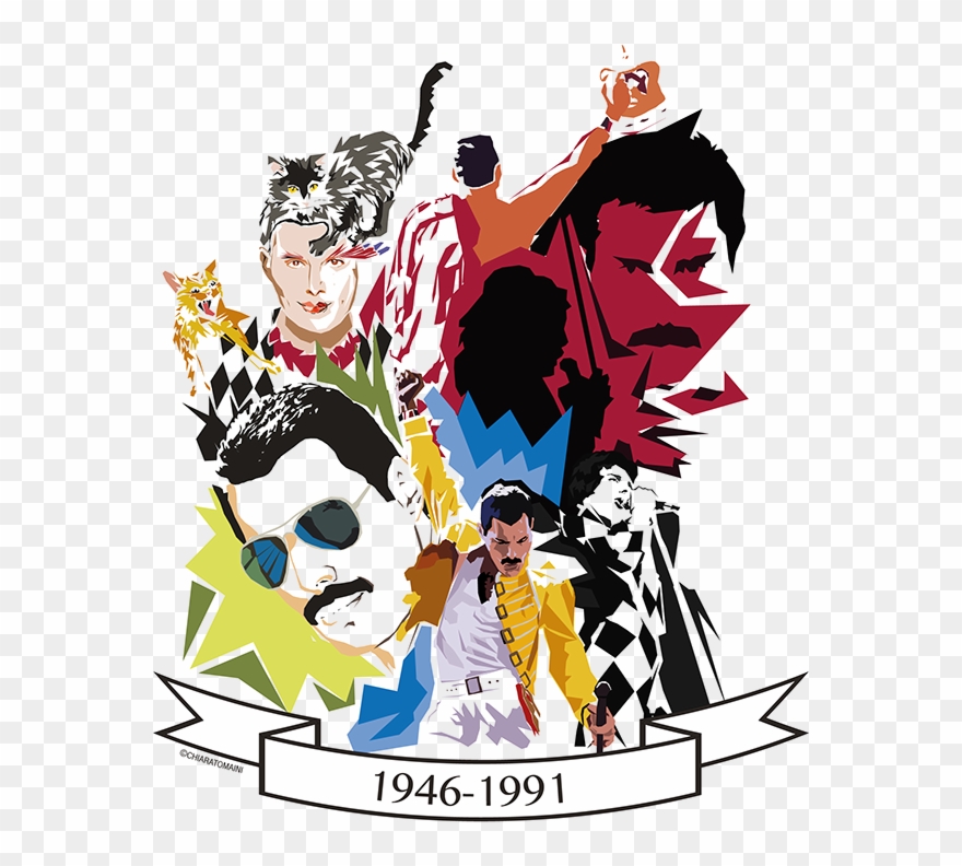 Pixel Monster Diseño - Freddie Mercury Tshirt Design Clipart
