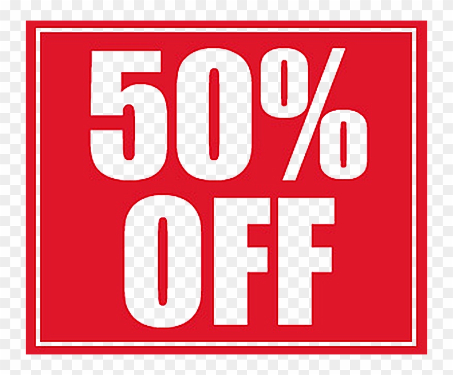 50 Off Transparent File - 50 Percent Off Sale Transparent Clipart