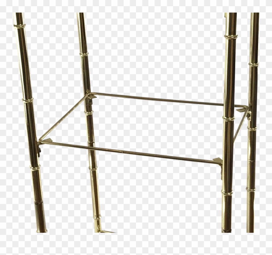Hollywood Regency Faux Bamboo Arch Shaped Brass Etagere - Table Clipart