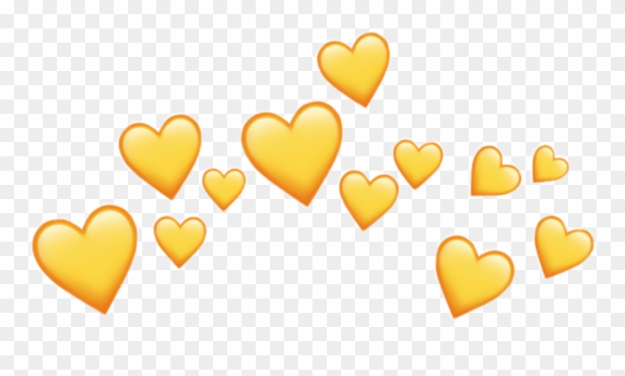 #hearts #yellow #yellowaesthetic #yellowheart #love - Yellow Heart Emoji Crown Clipart