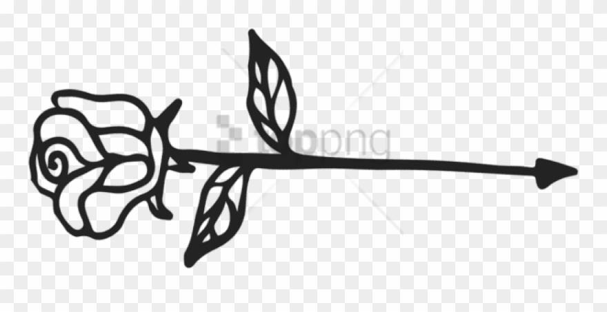 Free Png Calligraphy Arrow Line Png Image With Transparent - Rose As An Arrow Clipart