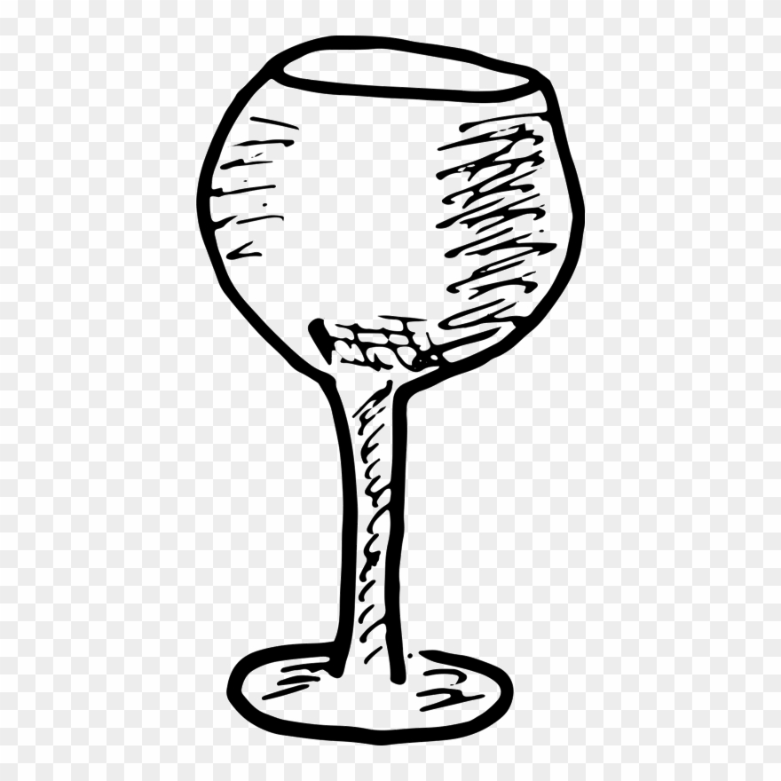 Wine Glass Rubber Stamp - Champagne Stemware Clipart