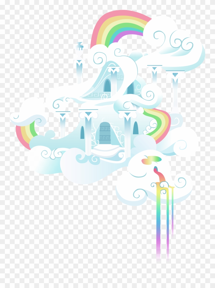 Cloud Clipart House - Rainbow Dash Cloud Castle - Png Download