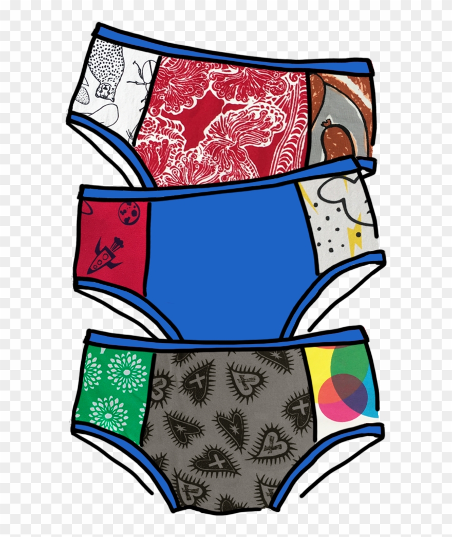 Womens Hipster Patchwork Pants - Underpants Clipart