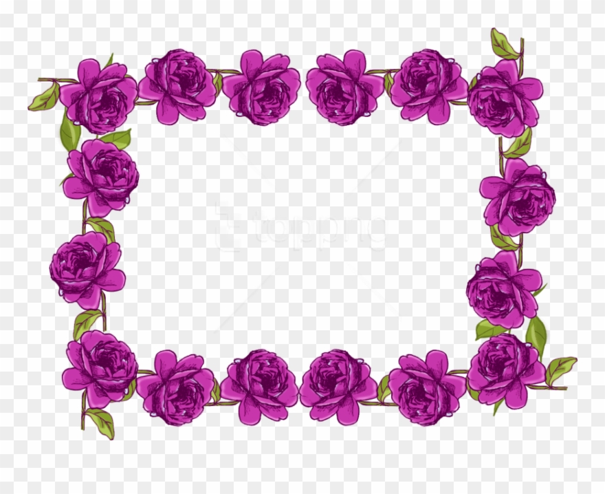 Free Png Purple Border Frame Png - Rose Flower Border Design Clipart
