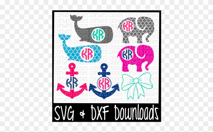 Free Monogram Mix Circle Monogram Preppy Monogram Frames - Emblem Clipart